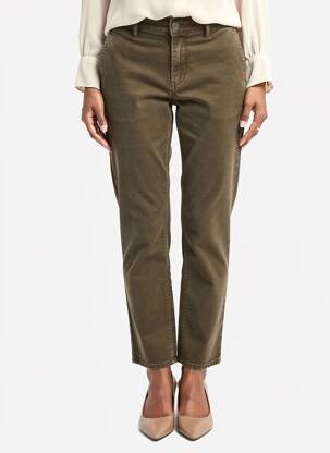 Pantalon chino stretch taille normale vert HAPPY femme