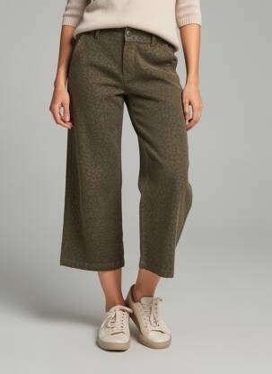 Pantalon 7/8 stretch taille normale vert HAPPY femme