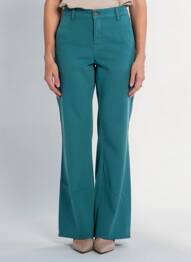 Pantalon flare stretch taille normale vert HAPPY femme