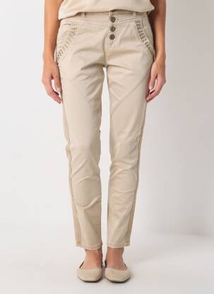 Pantalon slim stretch taille normale beige CREAM femme