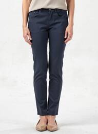 Pantalon slim tissage popeline taille normale bleu CREAM femme