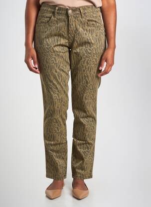 Pantalon slim stretch taille normale vert CREAM femme