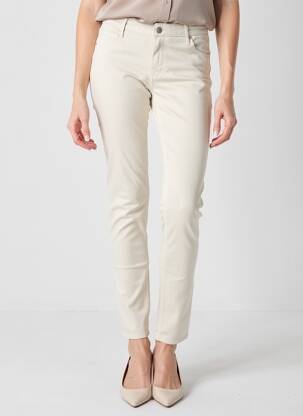 Pantalon slim stretch taille normale beige REIKO femme