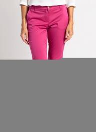 Pantalon chino fermeture zippée sous rabat boutonné taille normale rose HAPPY femme