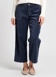 Pantalon 7/8 stretch taille normale bleu HAPPY femme