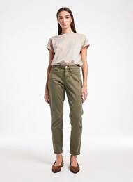 Pantalon slim stretch taille normale vert CREAM femme