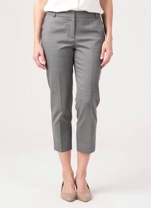 Pantalon 7/8 stretch taille normale gris LA PETITE FRANCAISE femme