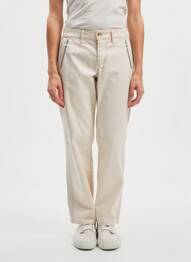 Pantalon chino tissage popeline taille normale beige HAPPY femme