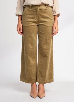 Pantalon droit stretch taille normale vert LA PETITE FRANCAISE femme