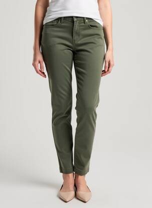 Pantalon slim stretch taille normale vert DENIM STUDIO femme