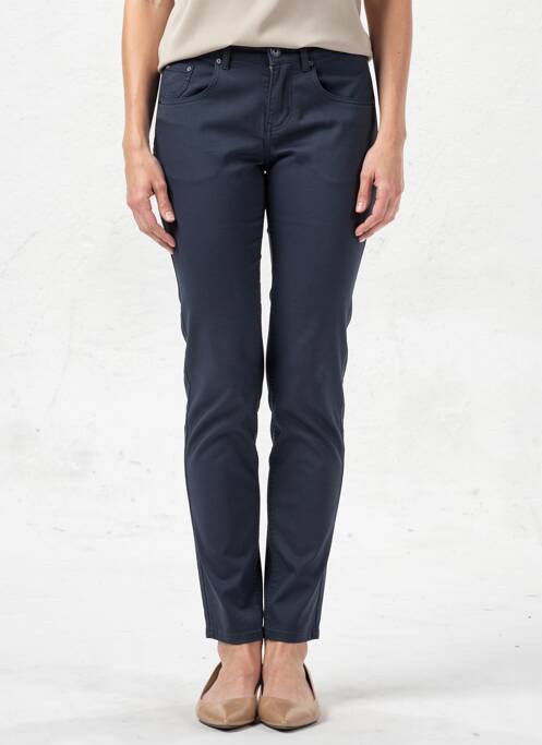 Pantalon slim tissage popeline taille normale bleu CREAM femme