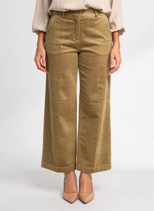 Pantalon droit stretch taille normale vert LA PETITE FRANCAISE femme