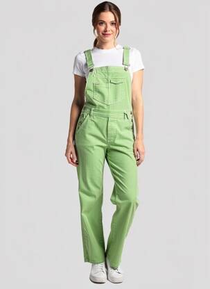 Salopette poches fines bretelles vert FREEMAN T.PORTER femme