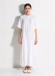 Robe longue manches courtes manches courtes blanc HARTFORD femme