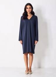 Robe mi-longue manches longues manches longues bleu ZILCH femme