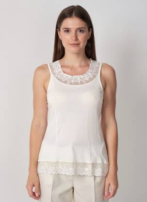 Débardeur stretch sans manche blanc CREAM femme