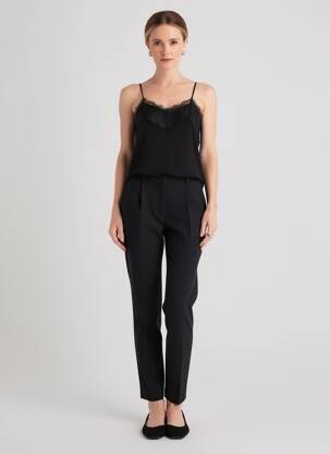 Top manches bretelles ajustables fines bretelles noir ICHI femme