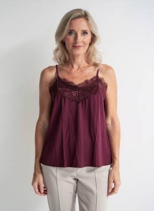Top manches bretelles ajustables fines bretelles violet ICHI femme