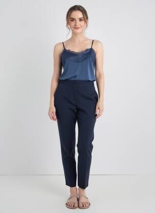 Top manches bretelles ajustables fines bretelles bleu fonce ICHI femme