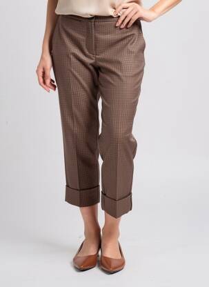 Pantalon 7/8 taille à pinces taille normale marron LEE COOPER femme