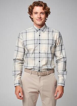 Chemise manches longues imprimé carreaux gris PEPE JEANS homme