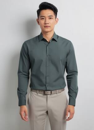 Chemise manches longues imprimé fantaisie vert LEE COOPER homme