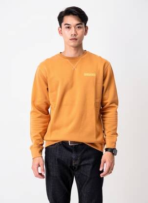 Sweat-shirt sérigraphie floquée manches longues marron QUIKSILVER homme
