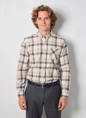 Chemise manches longues coupe droite marron LEE COOPER homme