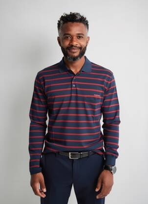 Polo manches longues manches longues bleu ASTORE homme