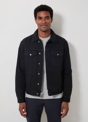 Veste casual fermeture boutonnée sur le devant noir PEPE JEANS homme