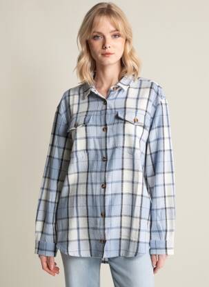 Chemisier coupe droite manches longues bleu ROXY femme