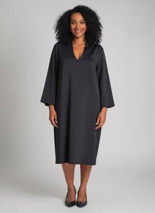 Robe mi-longue manches 3/4 manches 3/4 noir CATNOIR femme