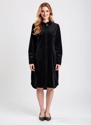 Robe mi-longue manches longues manches longues noir ZILCH femme
