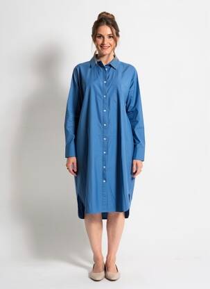 Robe mi-longue manches longues manches longues bleu MKT STUDIO femme