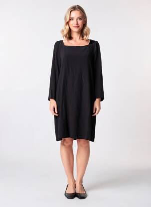 Robe courte manches 3/4 manches 3/4 noir IDANO femme