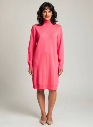 Robe pull stretch manches longues rose ABSOLUT CASHMERE femme