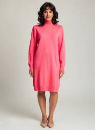 Robe pull stretch manches longues rose ABSOLUT CASHMERE femme