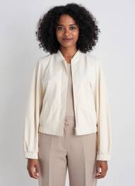 Blouson effet matière satinée beige YAYA femme