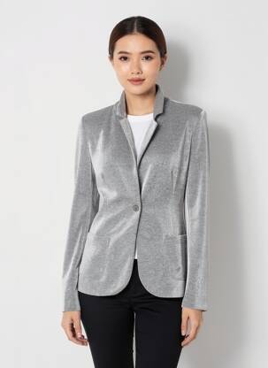 Blazer poches gris MAJESTIC FILATURES femme