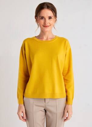 Pull stretch manches longues jaune ESTHEME femme