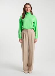 Pull col roulé stretch manches longues vert ABSOLUT CASHMERE femme