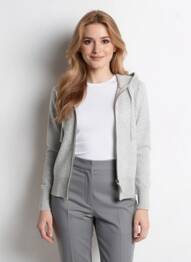 Gilet manches longues stretch gris ABSOLUT CASHMERE femme