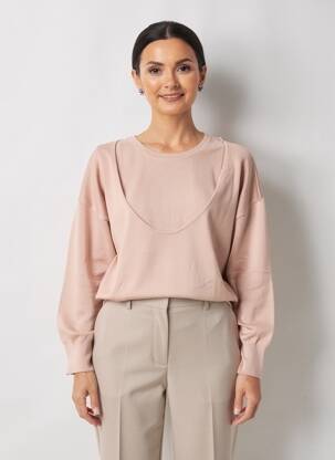 Pull stretch manches longues rose YAYA femme