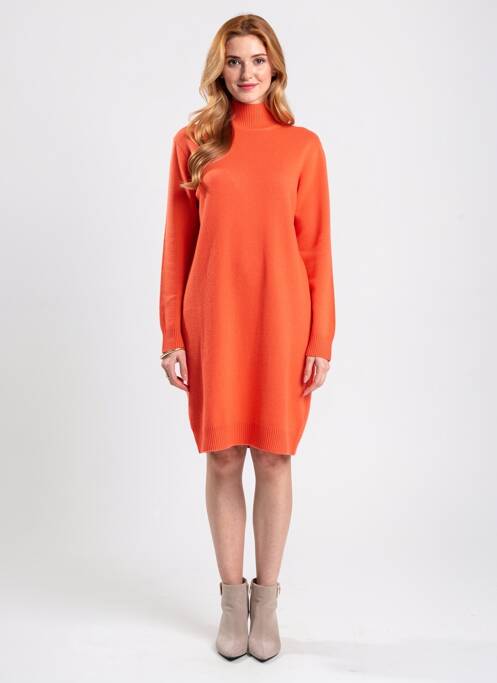 Robe pull stretch manches longues orange ABSOLUT CASHMERE femme