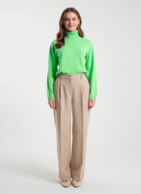 Pull col roulé stretch manches longues vert ABSOLUT CASHMERE femme