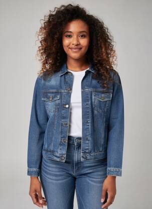 Veste casual coupe droite bleu LA PETITE FRANCAISE femme