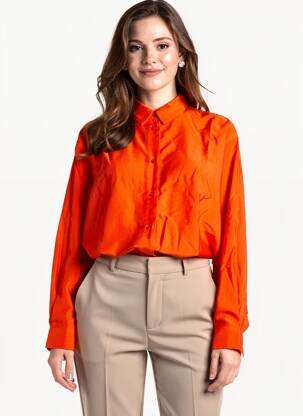 Chemisier coupe fluide manches longues orange SAMSOE & SAMSOE femme
