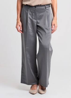 Pantalon large fermeture zippée sous rabat boutonné taille normale gris CIRCLE OF TRUST femme