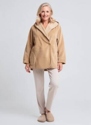 Robe de chambre fermeture boutonnée sur le devant beige RINGELLA femme