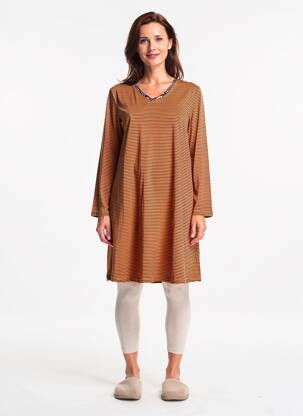 Chemise de nuit imprimé rayures orange RINGELLA femme